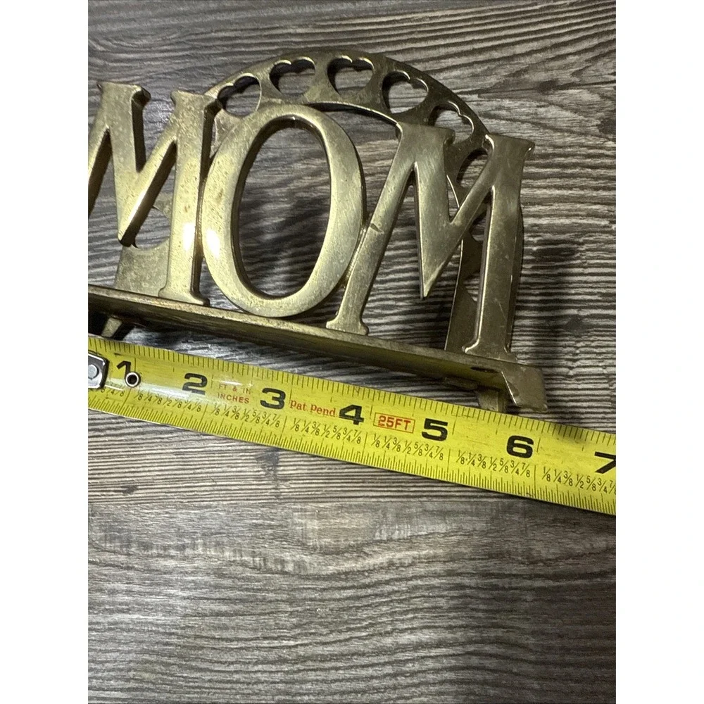 Vintage Russ Brass Mom‎ Napkin Holder Arch of Hearts
